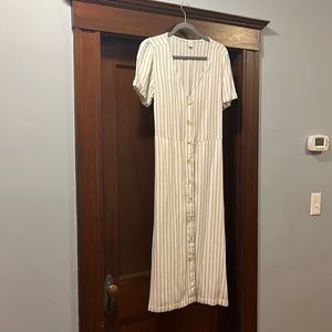 Tea length striped dress